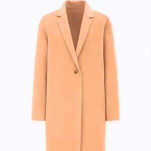 Uniqlo Double Faced Cocoon Coat in light camel size Large